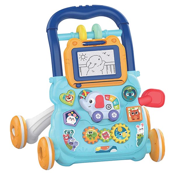 Andador Infantil Musical Didático Educativo Bebê DM Toys DMB6750 Azul
