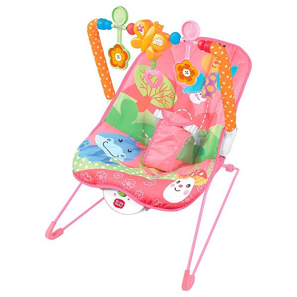 Cadeirinha de Descanso Vibratória Musical Bebê Guta Guti DMB6834 Rosa