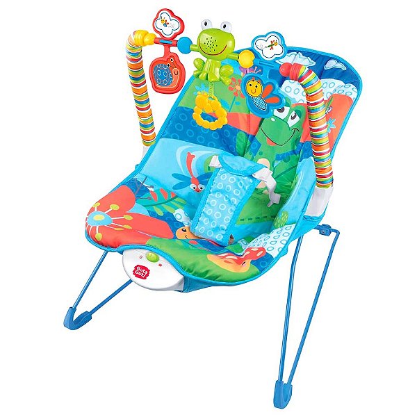Cadeirinha de Descanso Vibratória Musical Bebê Guta Guti DMB6835 Azul