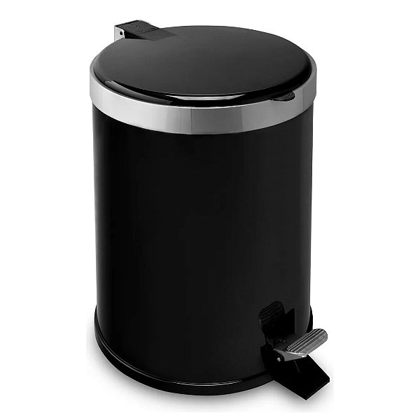 Lixeira Banheiro Cozinha Escritório 5 Litros c/ Pedal Viel 3582 Preta