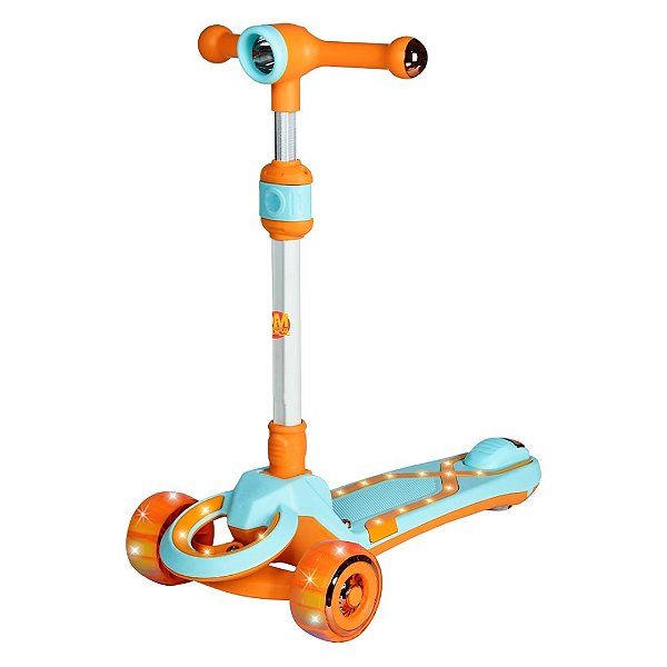 Patinete Radical Infantil 3 Rodas Com Luz Led e Som DMR6809 Azul
