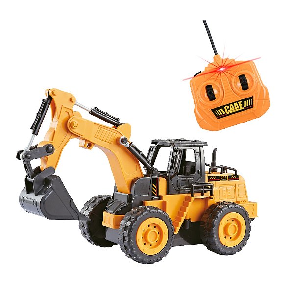 Escavadeira Controle Sem Fio Trator Carrinho Carro DM Toys DMT6876