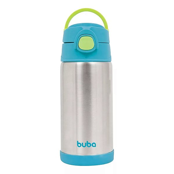 Copo Térmico Infantil Dupla Parede Inox com Canudo Buba 11385 Azul