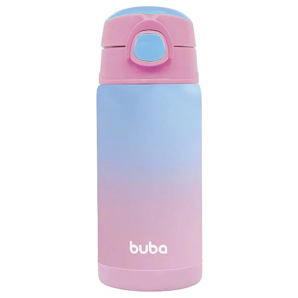 Copo Térmico Infantil Garrafa Térmica Inox com Canudo Buba 15932 Rosa