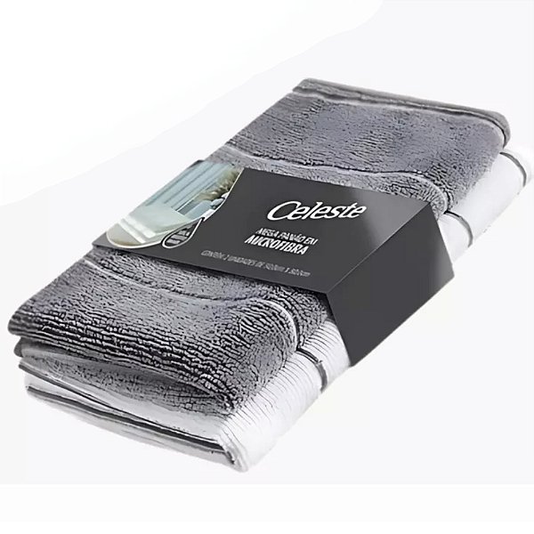 Mega Panão Pano de Chão Limpeza em Microfibra 80x50cm Celeste CLT-824
