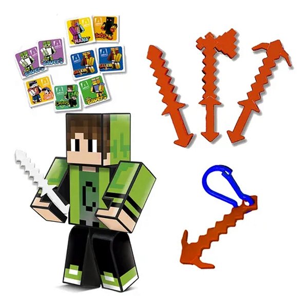 Boneco Cadres 15cm Gamer Articulado com Ferramentas Chaveiro 3.03.1365