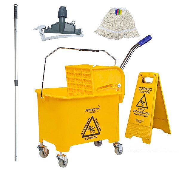 Carrinho Mop de Limpeza Balde 20 Litros Espremedor Perfect Pro 974383