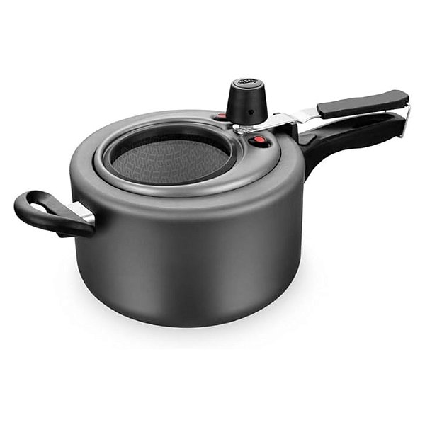 Panela de Pressão 3L Antiaderente Visor de Vidro MTA 6022 Grafite