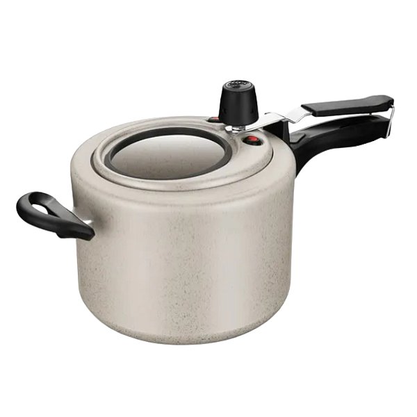 Panela de Pressão Antiaderente 4,5L Visor de Vidro MTA 1278 Baunilha