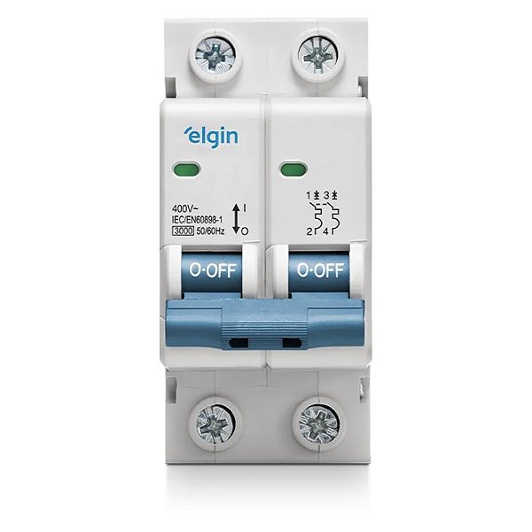 Mini Disjuntor Bipolar 2 Polos Duplo 16a Elgin DEP3-2C16 52A001032016