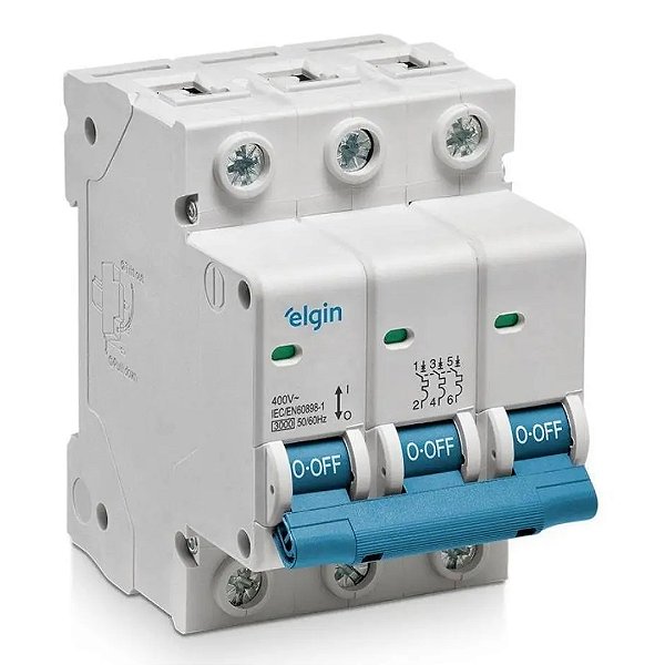 Mini Disjuntor Tripolar 32a 6ka MCB Elgin DEP6-3C32 52A001063032