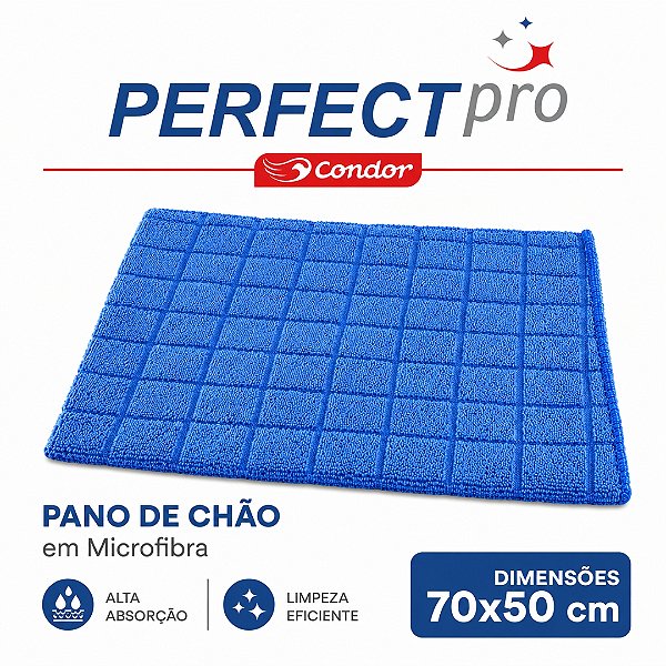 Pano de Chão Multiuso para Limpeza Geral Microfibra Perfect Pró 974198