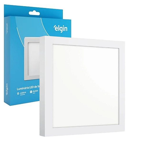 Luminária Led de Sobrepor 24w Quadrada Plafon Painel 6500k Elgin