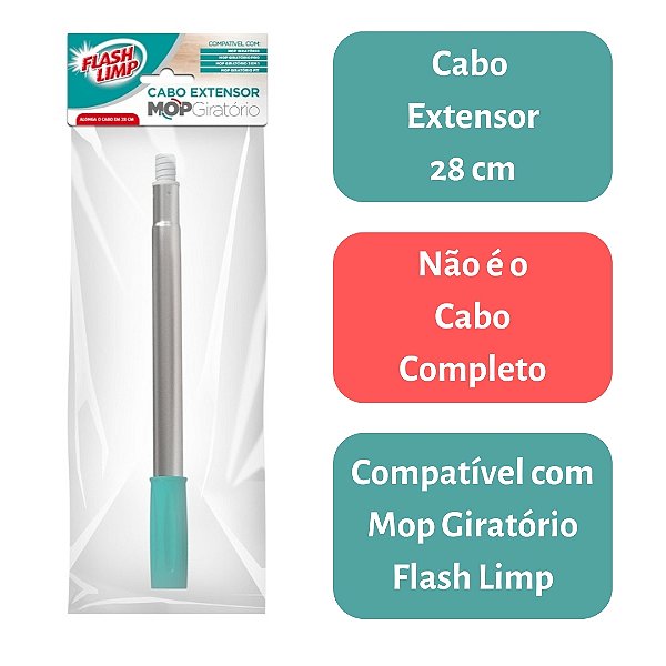 Cabo Extensor 28cm Inox para Mop Giratorio Flash Limp RMOP0733