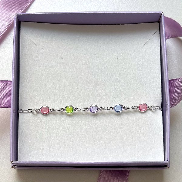 Pulseira de Prata Candy Colors
