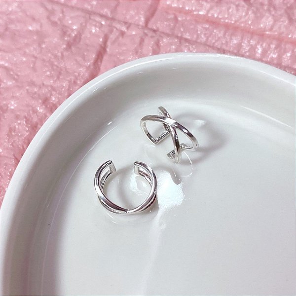Piercing de Prata Fake Cruzado