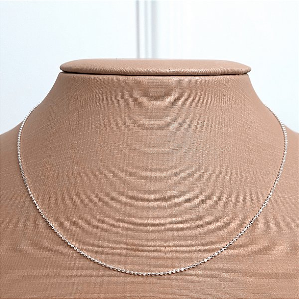 Corrente de Prata Diamantada 40 cm