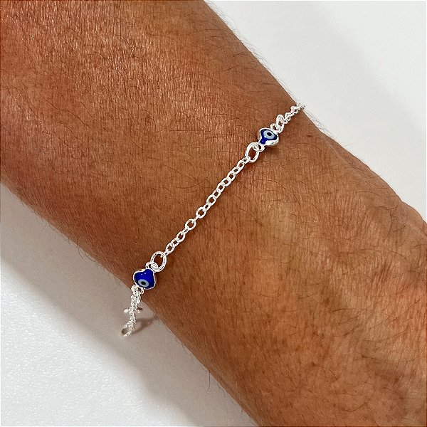 Pulseira de Prata Mini Olho Grego