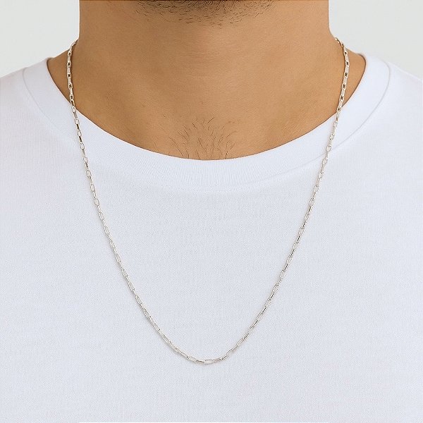 Corrente de Prata Elos Lisos 60 cm 2 mm