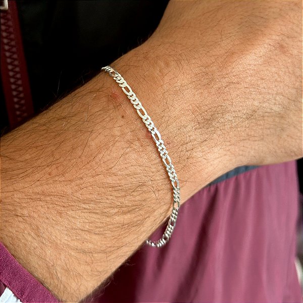 Pulseira de Prata Elos 3x1 3 mm