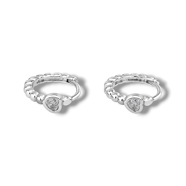 Argola de Prata Articulada Coração 7 mm