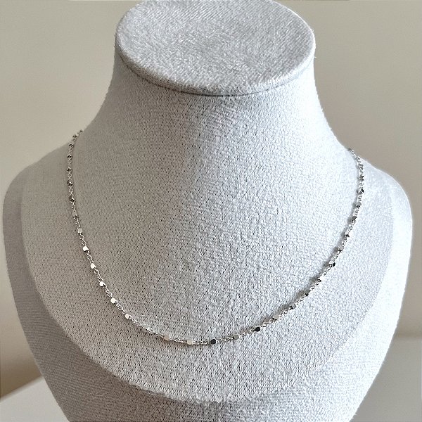 Corrente de Prata Malha Italiana 40 cm