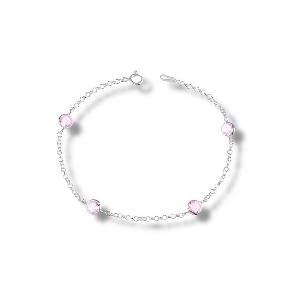 Pulseira de Prata Rosa Elo Português