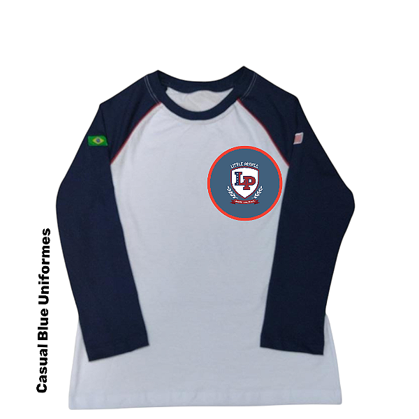 Little People School - Camiseta Branca Unissex Manga Longa - Ref. 248/249/241