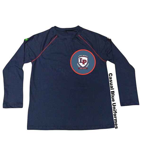 Little People School - Camiseta Azul Unissex Manga Longa - Ref. 265/266/241