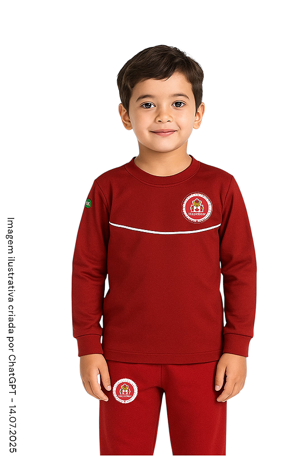 Maple Bear Infantil - Camiseta Vermelha Unissex Manga Longa - Ref. 273
