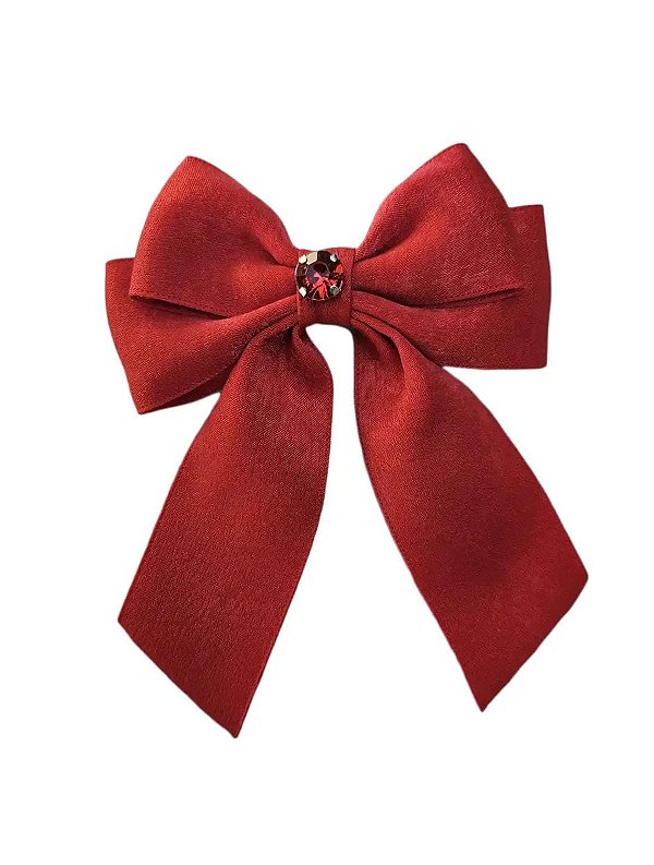 Laço Veludo Molhado Vermelho - Ref. 503