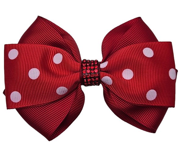 Laço Cruzado Vermelho Bolinha - Ref. 503