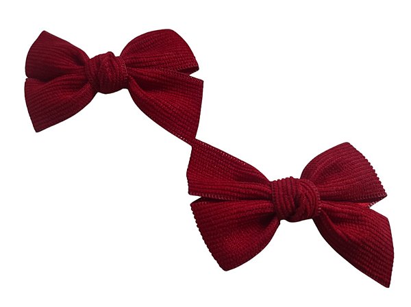 Laços Par Catavento Veludo Cotele Vermelho