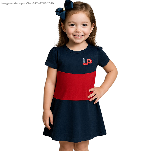 Little People School - Vestido Bicolor + Shorts - Ref. 153