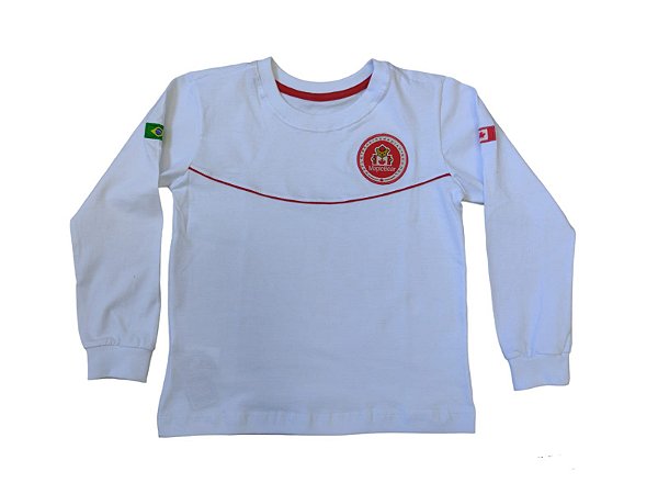 Maple Bear Infantil - Camiseta Branca Manga Longa Unissex - Ref. 89