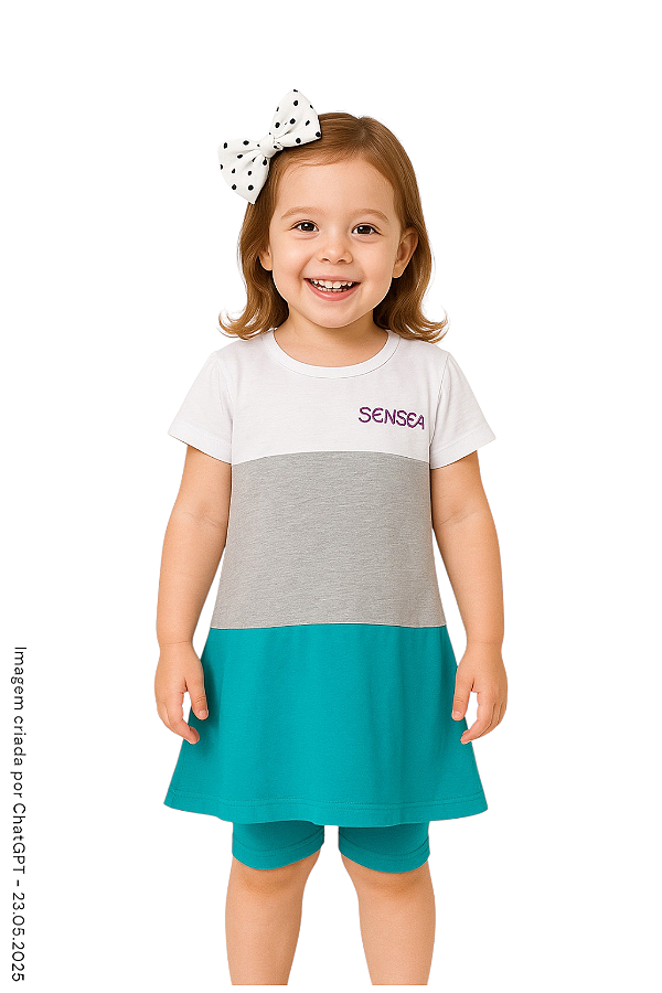 Senses Montessori - Vestido Tricolor + Shorts - Ref. 130