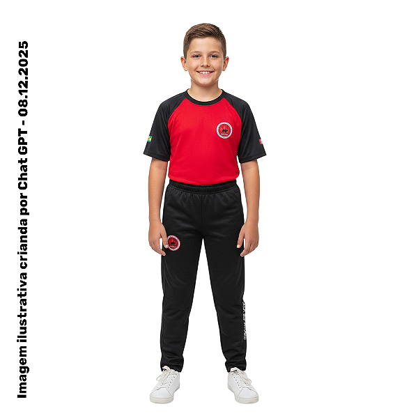 Maple Bear Fundamental I & II - Calça Reta com Friso Helanca Preta Unissex - Ref. 108/183