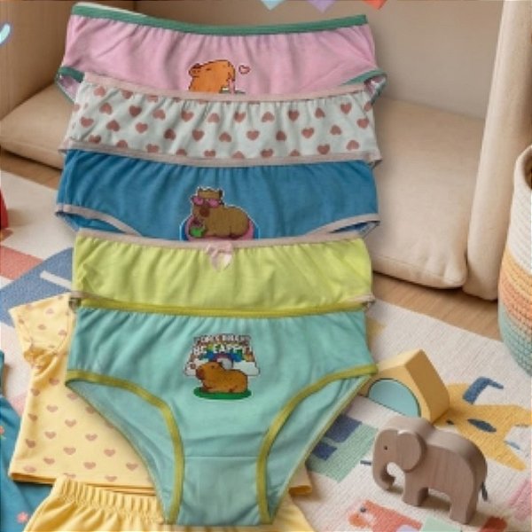 Kit com 10 Calcinhas Infantil – Algodão Macio, Perfeito para o Dia a Dia