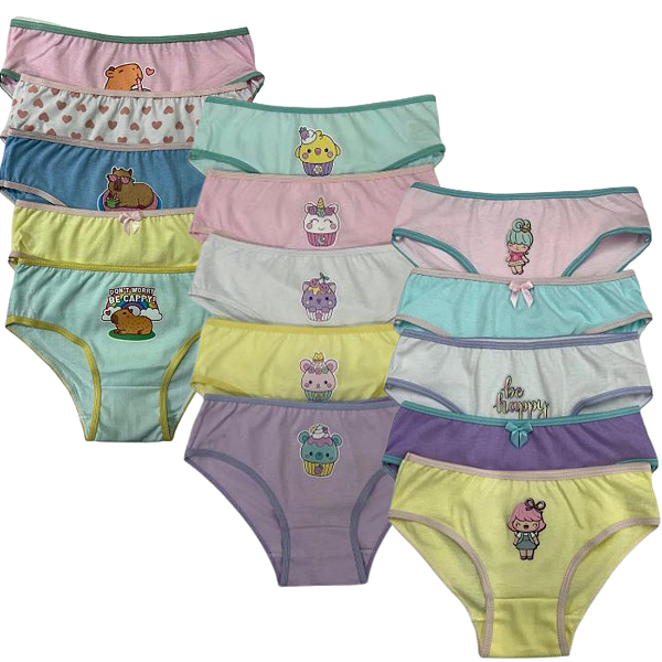 40 Calcinhas Infantil Algodão Premium – Ideal para Escola, Passeios e Rotina - ATACADO