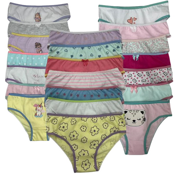 Kit 20 Calcinhas Tradicionais – Perfeitas para o Uso Diário com Muito Conforto