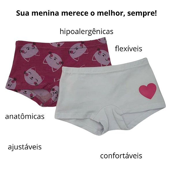 Kit 14 Calcinhas Boxer -  Completo com Conforto, Estilo e Liberdade para Sua Menina!