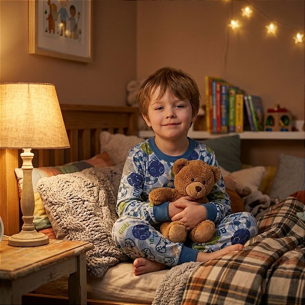 Pijama Infantil Menino 100% ALGODÃO com Punho – Leve, Macio e Charmoso