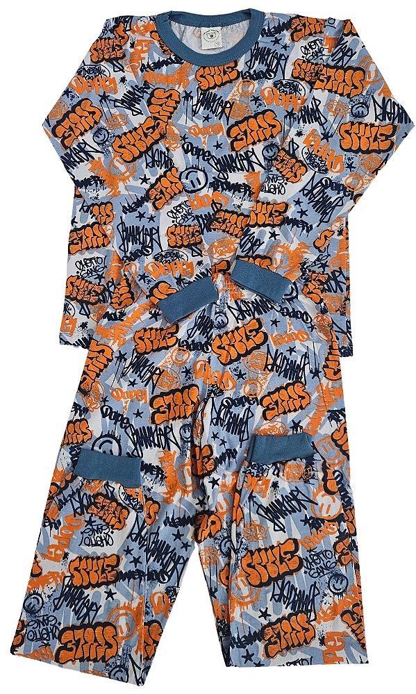 Pijama Infantil Menino 100% ALGODÃO com Punho – Leve, Macio e Charmoso
