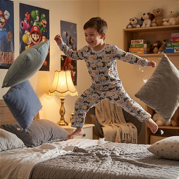 Pijama de Inverno Infantil Masculino – Tecido FLANELADO Macio