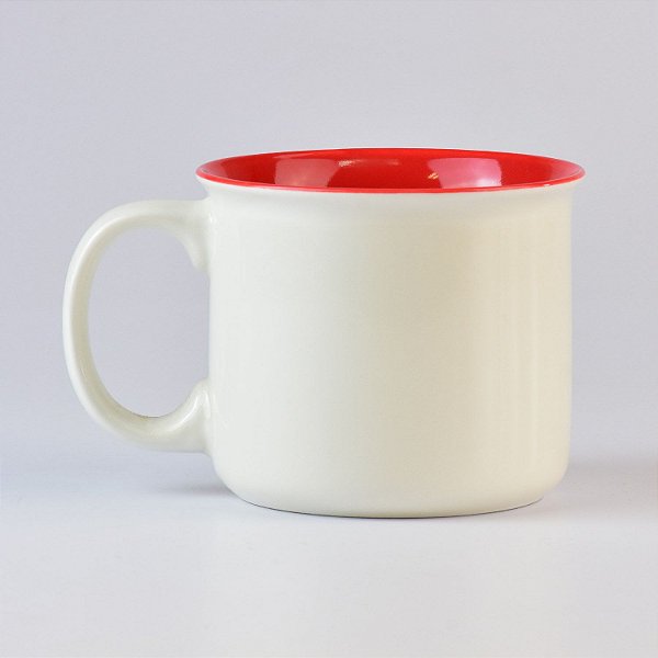 Caneca Branca Color Vermelha 450ml