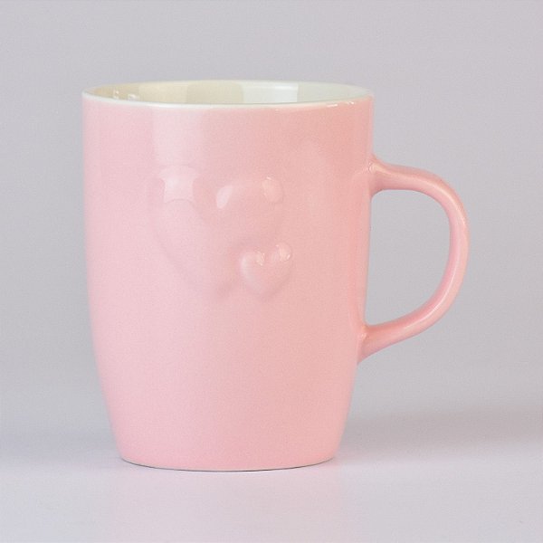 Caneca Rosa Corações