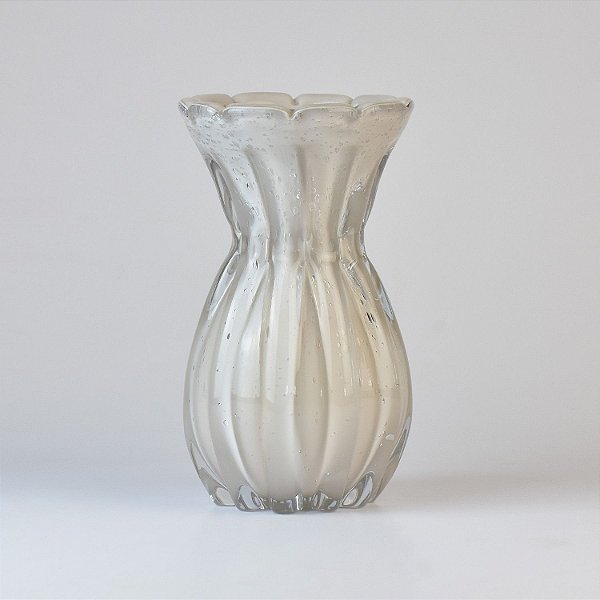 Vaso Murano Elegance Branco em Vidro