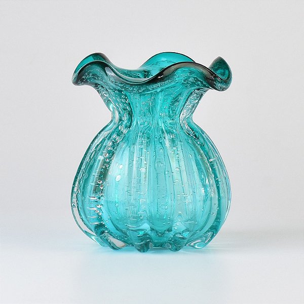 Vaso Murano Trouxinha Azul 13cm em Vidro