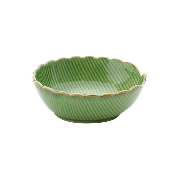 Centro de mesa decorativo de cerâmica banana leaf verde