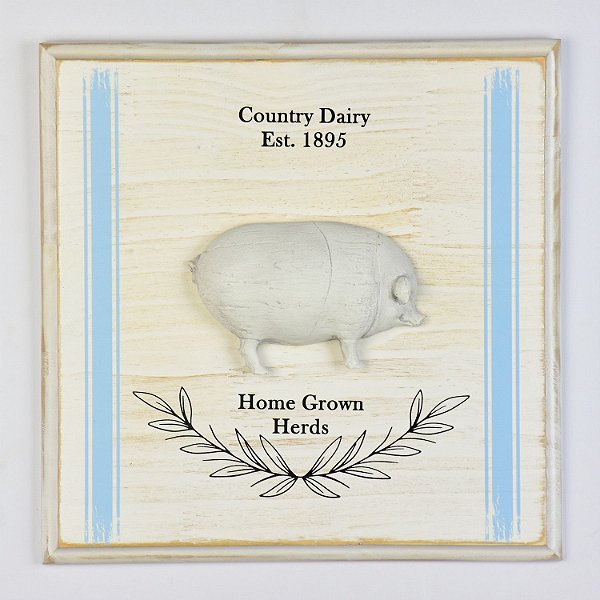 Quadro Country Dairy Azul Claro Porco